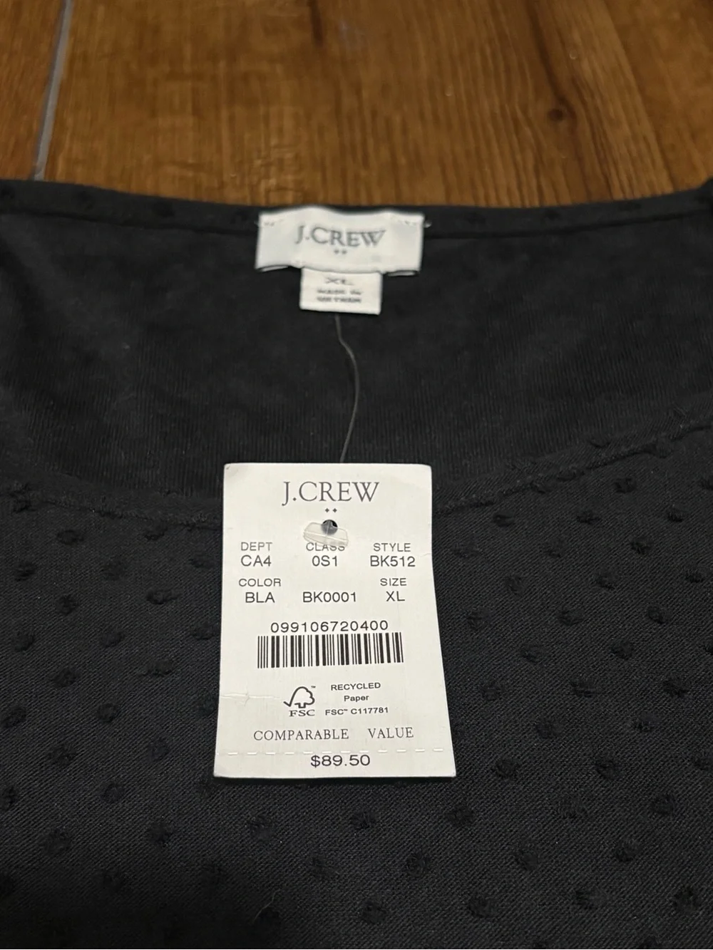 NWT J.Crew Black Swiss Dot Puff Sleeve Tiered Dress XL
